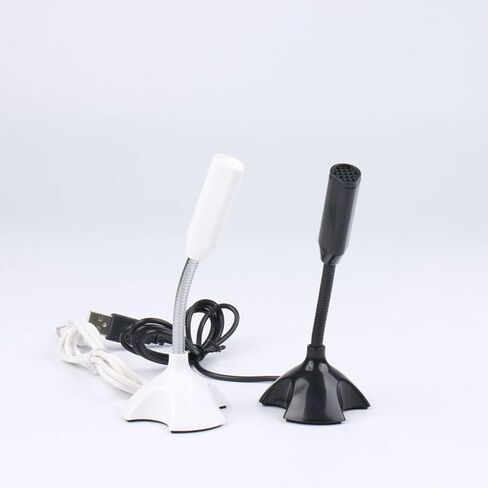 Happyyami Portable USB Microphone Compact Plastic Design for Computer and Laptop with Receiver, Compatible with PC and Smartphone, for Online Conference and Broadcast Recording in Kuwait