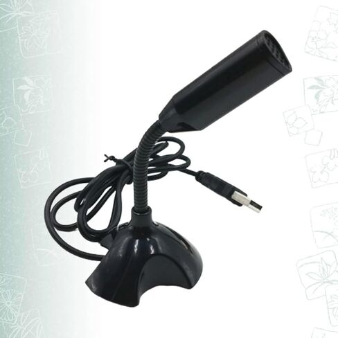 Happyyami Portable USB Microphone Compact Plastic Design for Computer and Laptop with Receiver, Compatible with PC and Smartphone, for Online Conference and Broadcast Recording in Kuwait