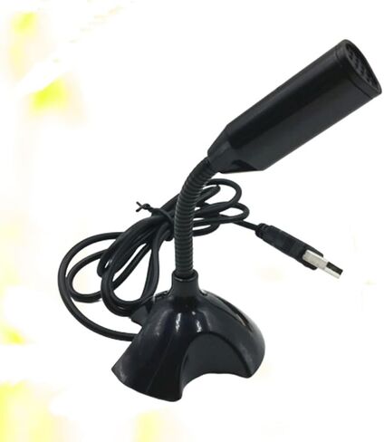 Happyyami Portable USB Microphone Compact Plastic Design for Computer and Laptop with Receiver, Compatible with PC and Smartphone, for Online Conference and Broadcast Recording in Kuwait
