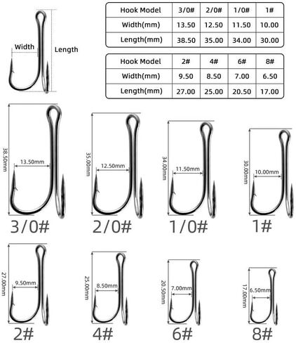 Pack of 30 Fishing Double Hooks Black Classic Frog Hooks High Carbon Steel Hooks Boxed in Kuwait