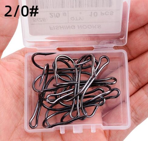 Pack of 30 Fishing Double Hooks Black Classic Frog Hooks High Carbon Steel Hooks Boxed in Kuwait