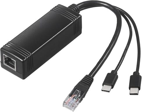 PoE Splitter with Dual Type C Output, Comply IEEE 802.3af/at, USB-C 12V 2.5A Max Output, Total 30W Output, 10/100Mbps, Plug and Play for IP Security Camera, Wireless AP (PD3009) in Kuwait