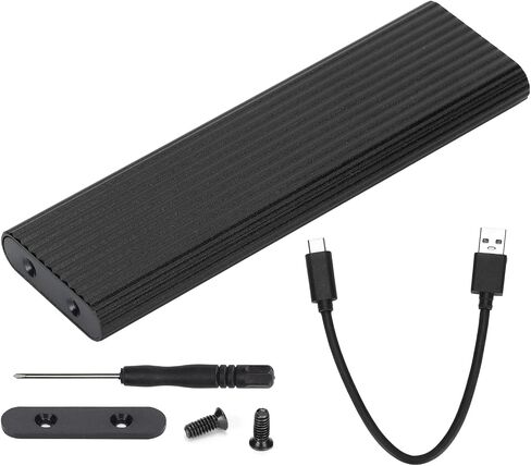 NVME Enclosure 2TB, Dual Protocol SSD Enclosure, Aluminum Alloy with Type C Interface, Tool Installation for M.2 SATA NVME 2230/2242/2260/2280 SSD, Compatible (Silver) in Kuwait