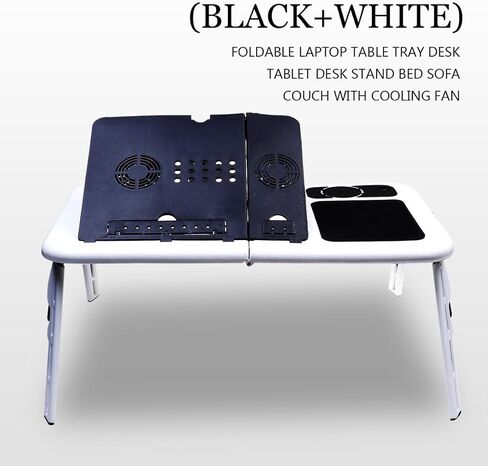 Foldable Laptop Table with Dual Fans, Adjustable Angle Desk in Kuwait