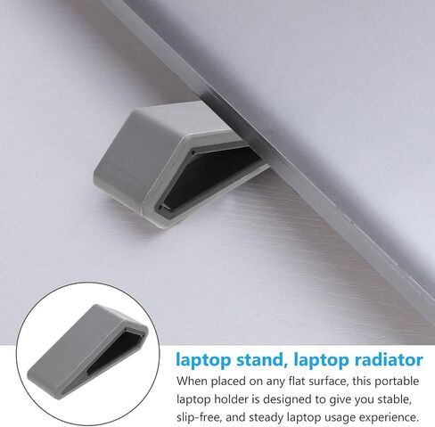 2pcs Adjustable Laptop Stand Riser for Desk Plastic Silicone Black in Kuwait