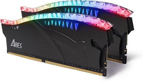 DATO DDR4 RAM 16GB (8GBx2) Memory with RGB Heatsink Up to 3200MHz CL16 1.35V XMP PC4-25600 288 Pin Non-ECC UDIMM Desktop Memory Module for Gaming | ARES Armor Lite, Black in Kuwait