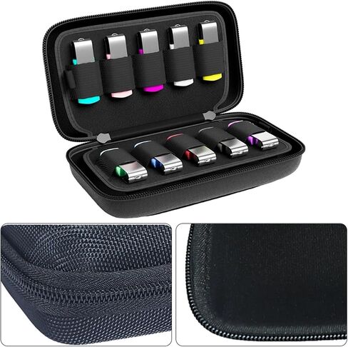 2 Pcs 20 Slots USB Flash Drive Case Dustproof Hard Drives Storage Holder Shockproof Nylon Eva Thumb Organizer in Kuwait