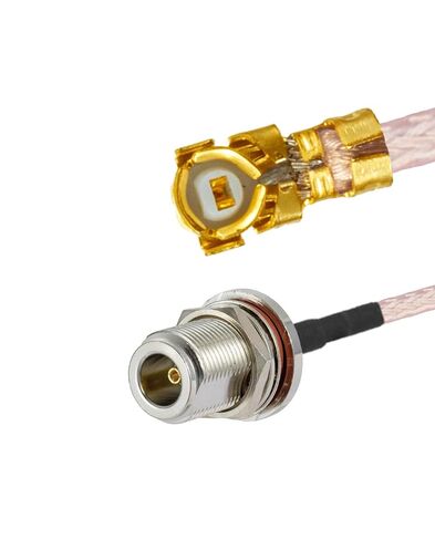 2PCS U.F.L1 to N Type Female Low Loss Coaxial Cable 4" /10CM U.F.L1 RG178 Coaxial Pigtail Cable for Wireless Routers Mini PCIE Network Cards PCI Wi-Fi WAN Repeater in Kuwait