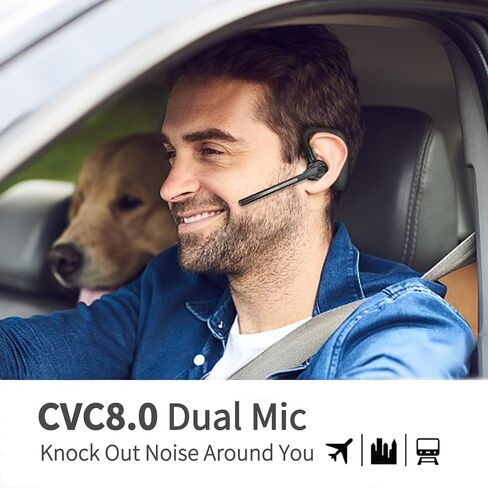 Conambo Bluetooth Headset with Dual Mic Noise Canceling & Mute Button Wireless Earpiece 16 Hrs Talking for Home Office Trucker – Compatible with iPhone Android Phone (K18) in Kuwait