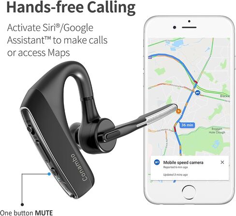 Conambo Bluetooth Headset with Dual Mic Noise Canceling & Mute Button Wireless Earpiece 16 Hrs Talking for Home Office Trucker – Compatible with iPhone Android Phone (K18) in Kuwait