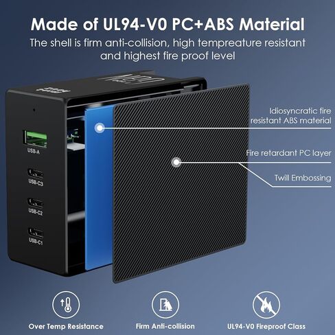 Phone Charger, 100W 4-Port Fast Compact Foldable USB C Charger Block in Kuwait