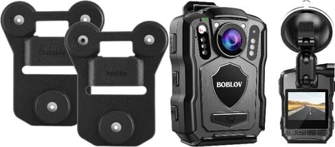 BOBLOV Body Camera Magnet Mount, 6pcs Magnets Style, Universal Magnetic Suction Back Clips and M5 2K Police Body Worn Camera, GPS Enabled &1440P Body Mounted Cam, 128G Body Cam Built-in 4200MAH in Kuwait