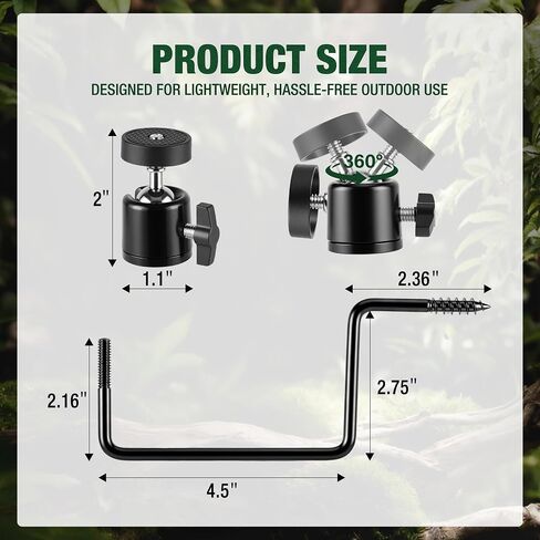 Mossy Oak 3-Pack 360-Degree Rotating Trail Camera Mount, 1/4"-20 Thread in Kuwait