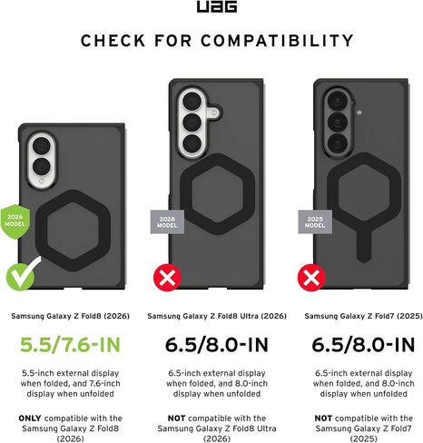 UAG Glass for Samsung Galaxy Z Fold8 Screen Protector, Clear in Kuwait