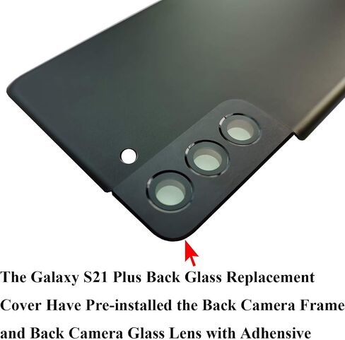 Galaxy S21+ Back Glass Replacement with Camera Glass for Samsung Galaxy S21+ 5G 6.7" SM-G996U G996B G996W G996U1 S21 Plus Back Cover Housing with Tape Repair Part (Phantom Black) in Kuwait