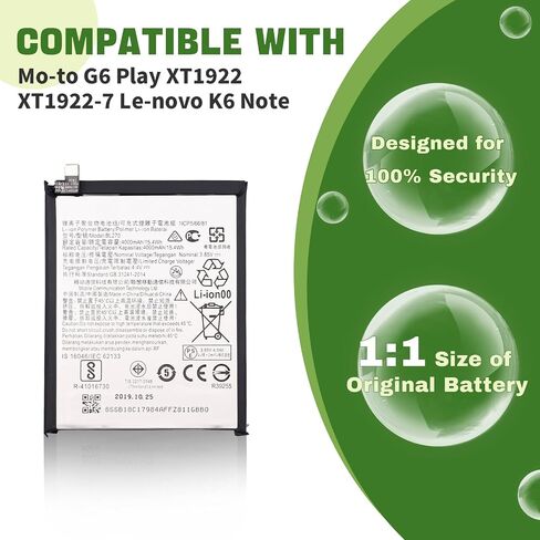 New 4000mAh BL270 Battery Replacement for Moto G6 Play XT1922 XT1922-7 Lenovo K6 Note with Tools in Kuwait