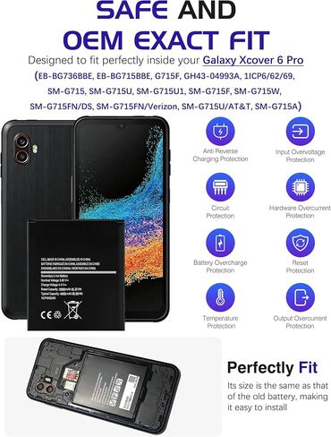 XCover Pro & 6 Pro Battery,4050mAh for EB-BG715BBE in Kuwait