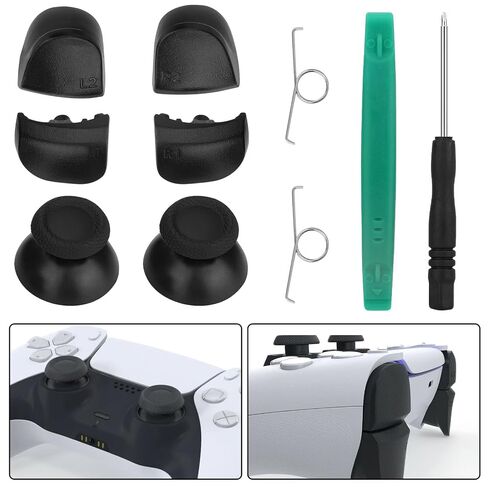 10PCS Black Controller Thumb Grip Buttons Tool Kit Repair Part for Sony for PS5 in Kuwait