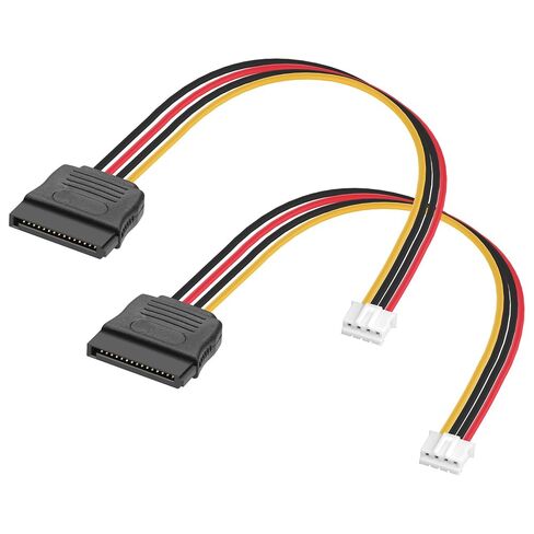 PH2.0 Small 4Pin to SATA 15 Pin Power Adapter Cable, Mini 4Pin to SATA 15P Female Power Supply Cord for ITX Motherboard Hard Drive SSD, 20cm/7.9in (2 Pack) in Kuwait
