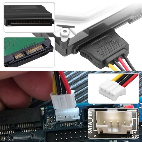 PH2.0 4Pin to SATA 15Pin Female Power Cable 40cm/15.7in, Floppy Small 4‑pin PH2.0mm to SATA Power Adapter Cord for ITX Mini PC, Industrial PC, SATA HDD SSD Hard Drive(2 Pack) in Kuwait
