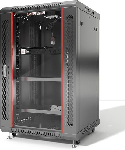 Sysracks - 9U Network Rack Wall Mount - 18-Inch Depth - Locking Server Cabinet - AV Audio Rack - Data Racks - Lockable IT Cabinet Enclosure Shelf Powerbar Dust-Proof Grommet (9U (24" w x18 d x20 h) in Kuwait