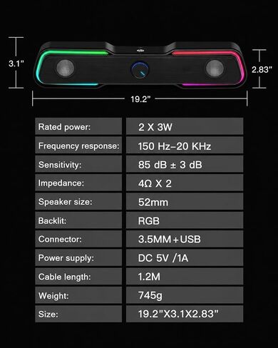 HP DHE-6002 Computer Speakers for Desktop PC Laptop, USB Powered, Black in Kuwait