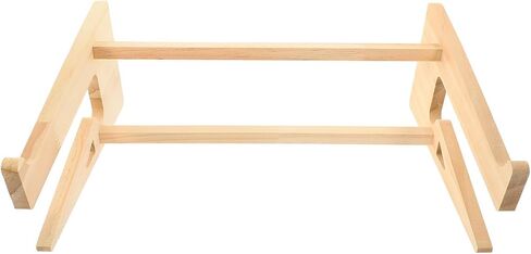 Notebook Support Holder Wood Desktop Riser with Hollow Design Beige in Kuwait