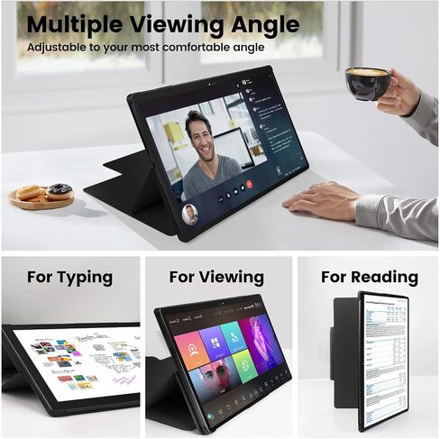 MESWAO 2025 15.6 Inch Tablet Case New Upgraded, Slim Hard Shell Protective Cover Only for 15.6 Inch Tablet, Lightweight Shockproof Folio with Multi-Angle Stand for 15.6 Inch Tablet - Black in Kuwait