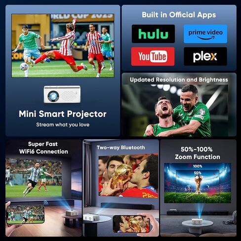 TMY Native 1080P Smart projector, Compatible Netflix/Prime Video/YouTube in Kuwait