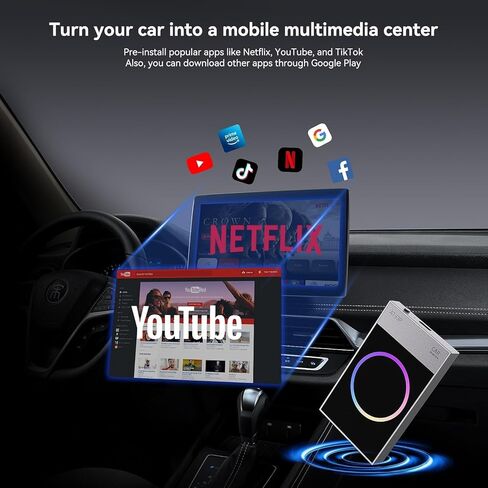 Wireless CarPlay Adapter, Carplay Ai Box Wireless Carplay & Android Auto, WiFi Bluetooth and HDMI Output, Only for Cars with Wired CarPlay &Wired Android Auto in Kuwait