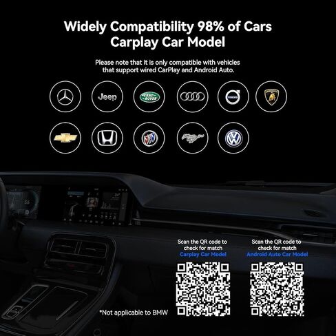 Wireless CarPlay Adapter, Carplay Ai Box Wireless Carplay & Android Auto, WiFi Bluetooth and HDMI Output, Only for Cars with Wired CarPlay &Wired Android Auto in Kuwait