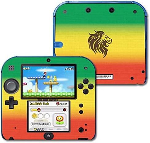 MightySkins Skin Compatible with Nintendo 2DS - Rasta Lion | Protective, Durable, and Unique Vinyl Decal wrap Cover | Easy to Apply, Remove, and Change Styles | Made in The USA in Kuwait