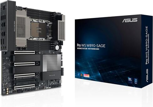 ASUS PRO WS W890-SAGE Intel LGA4710-2 EEB Workstation Motherboard (4 PCIe 5.0 x16 Slots, Multi-GPU Support, 12+2+2+1+2 Power Stage Design, 4 PCIe 5.0 M.2 Slots, Dual 10Gb LAN, SlimSAS) in Kuwait