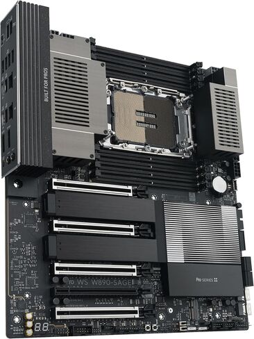 ASUS PRO WS W890-SAGE Intel LGA4710-2 EEB Workstation Motherboard (4 PCIe 5.0 x16 Slots, Multi-GPU Support, 12+2+2+1+2 Power Stage Design, 4 PCIe 5.0 M.2 Slots, Dual 10Gb LAN, SlimSAS) in Kuwait