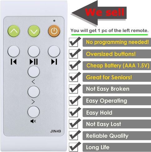 Replacement Remote Control for KEF Speaker System LS50 WlRELESS II,LS60 WlRELESS,LSX II,LSX II LT (with Oversized Buttons) in Kuwait