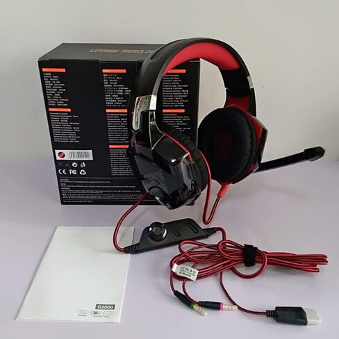 VANZACK Gaming Headset with Mic, 50mm Drivers, USB 3.5mm Red in Kuwait