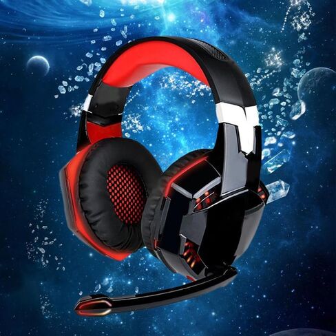 Sosoport Game Headset for PC with 50mm Driver, USB 3.5mm Red in Kuwait