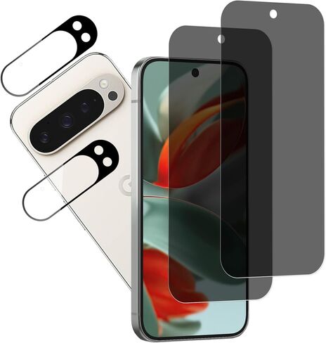 Privacy Screen Protector Designed For Google Pixel 9 Pro Anti Spy Private Tempered Glass Film 2-Pack Camera Lens Protector Film 2-Pack in Kuwait