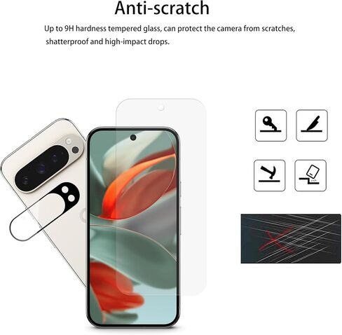 Privacy Screen Protector Designed For Google Pixel 9 Pro Anti Spy Private Tempered Glass Film 2-Pack Camera Lens Protector Film 2-Pack in Kuwait