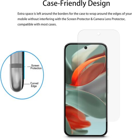 Privacy Screen Protector Designed For Google Pixel 9 Pro Anti Spy Private Tempered Glass Film 2-Pack Camera Lens Protector Film 2-Pack in Kuwait