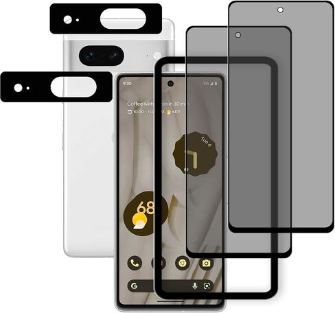 [2-2 Pack Privacy Screen Protector Designed For Google Pixel 7 Anti Spy Private Tempered Glass Film 2-Pack Camera Lens Protector Film 2-Pack in Kuwait