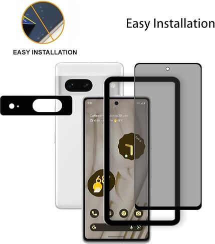 [2-2 Pack Privacy Screen Protector Designed For Google Pixel 7 Anti Spy Private Tempered Glass Film 2-Pack Camera Lens Protector Film 2-Pack in Kuwait