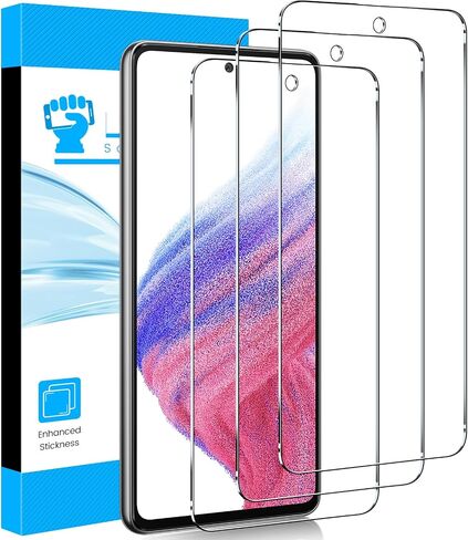 LYWHL 3 Pack for Samsung Galaxy A53 5G Screen Protector, Tempered Glass HD Clear 9H Hardness Protective Film for Galaxy A53 6.5", Anti-Scratch Bubble Free Case Friendly - Transparent in Kuwait