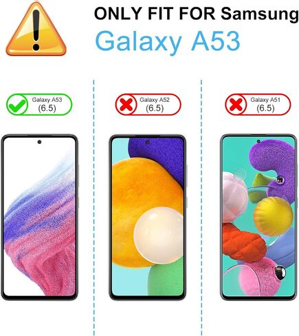LYWHL 3 Pack for Samsung Galaxy A53 5G Screen Protector, Tempered Glass HD Clear 9H Hardness Protective Film for Galaxy A53 6.5", Anti-Scratch Bubble Free Case Friendly - Transparent in Kuwait