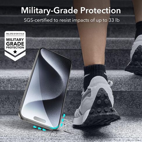 ESR 3+2 Pack for iPhone 15 Pro Screen Protector, Align Frame in Kuwait