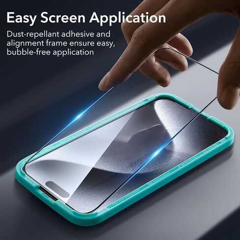 ESR 3+2 Pack for iPhone 15 Pro Screen Protector, Align Frame in Kuwait
