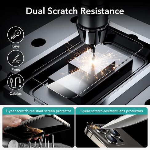 ESR 3+2 Pack for iPhone 15 Pro Screen Protector, Align Frame in Kuwait