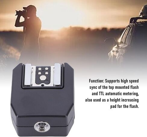 Hot Shoe Adapter, TTL Auto Metering and High Speed Sync Flash Trigger with 3.5mm PC Sync Port, for DSLR Camera and Studio Photography, Camera Accessory in Kuwait