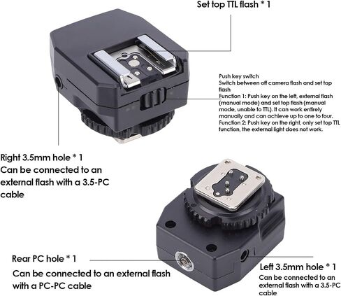 POCREATION POCREATION TTL Hot Shoe Adapter with Auto Exposure, 3.5mm Sync Port in Kuwait