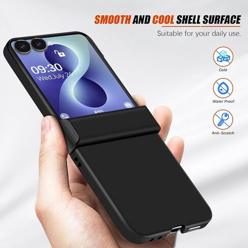 Migexxkj for Samsung Galaxy Z Flip 8 Case with Hinge Protection, Full Body Protective Cover Hard PC Ultra Slim Anti-Scratch Shockproof Lightweight Phone Case for Samsung Galaxy Z Flip 8 5G (Black) in Kuwait
